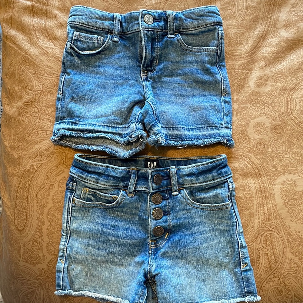 2 Pairs of Girls Size 5 GAP Cut Off Jean Shorts